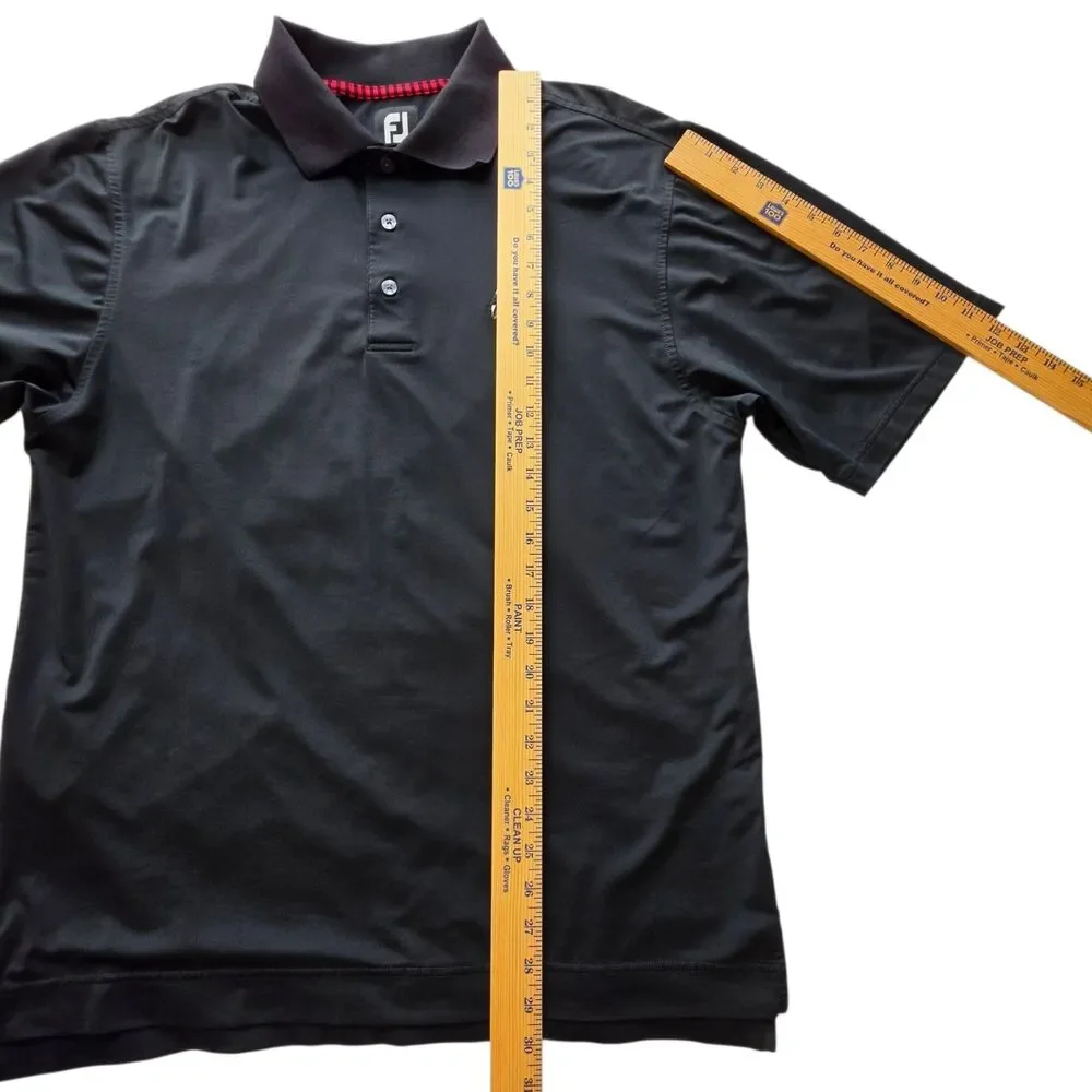FootJoy x Forest Creek Men Medium Black Golf Polo Shirt Performance Pinehurst NC